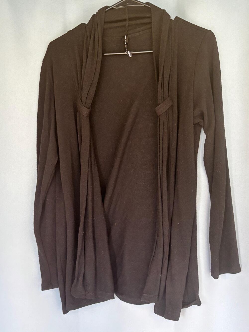 Isabella Rodriguez Black Long Sleeve Open Cardigan WIth Pockets Large L
